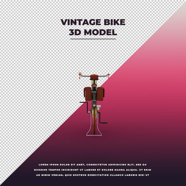 Bicicleta vintage 3d aislado