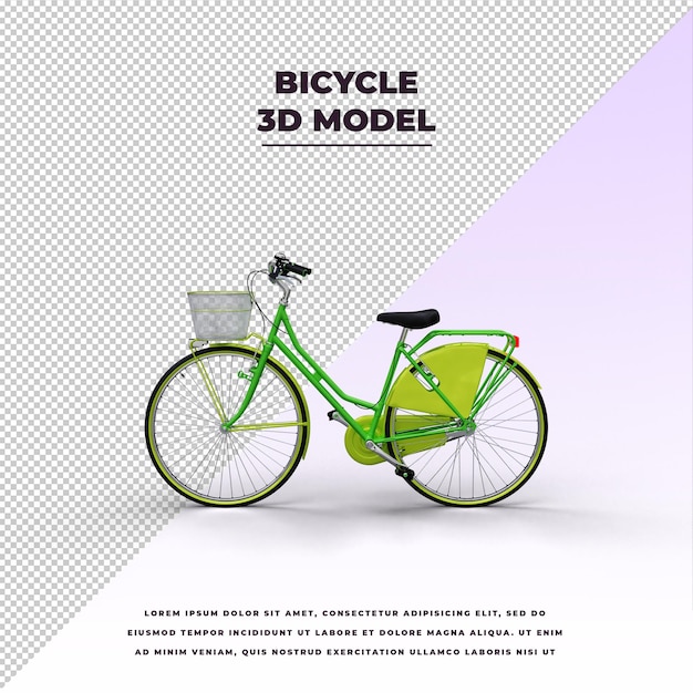 Bicicletta verde con cestino