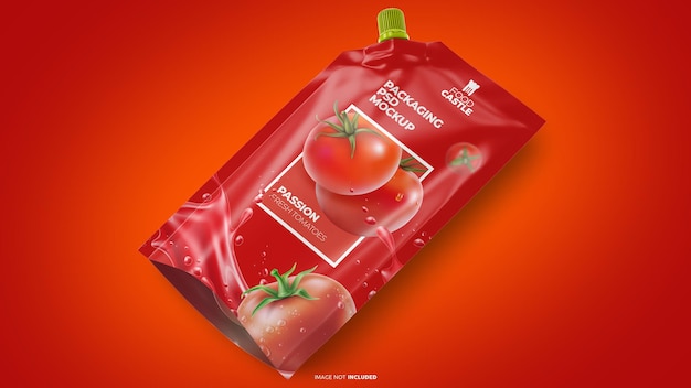 Bico Pouch Doypack Embalagem PSD Mockup Vista em Perspectiva