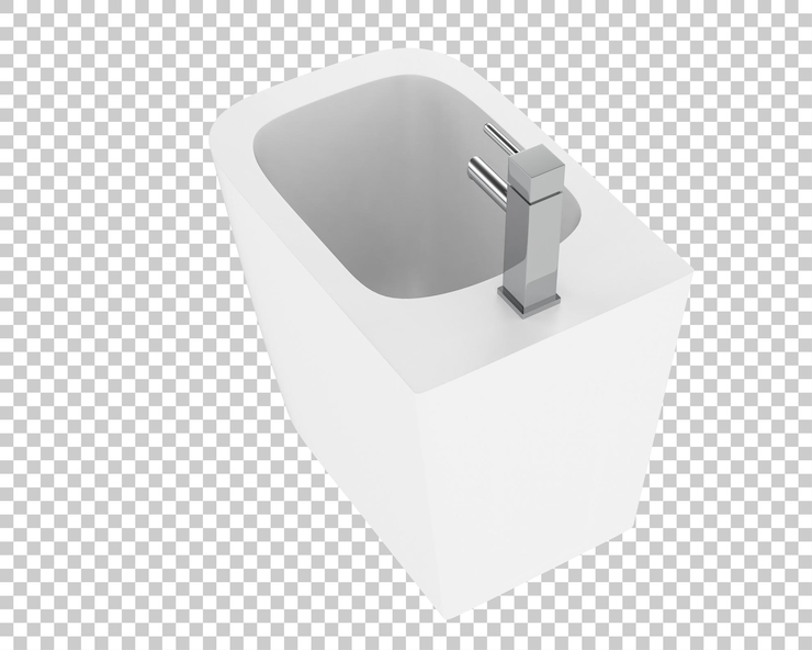 PSD bidé aislado sobre fondo transparente ilustración de renderizado 3d