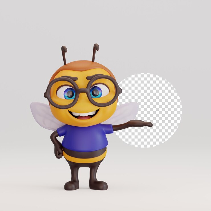 Biene Firmenmaskottchen 3D-Rendering
