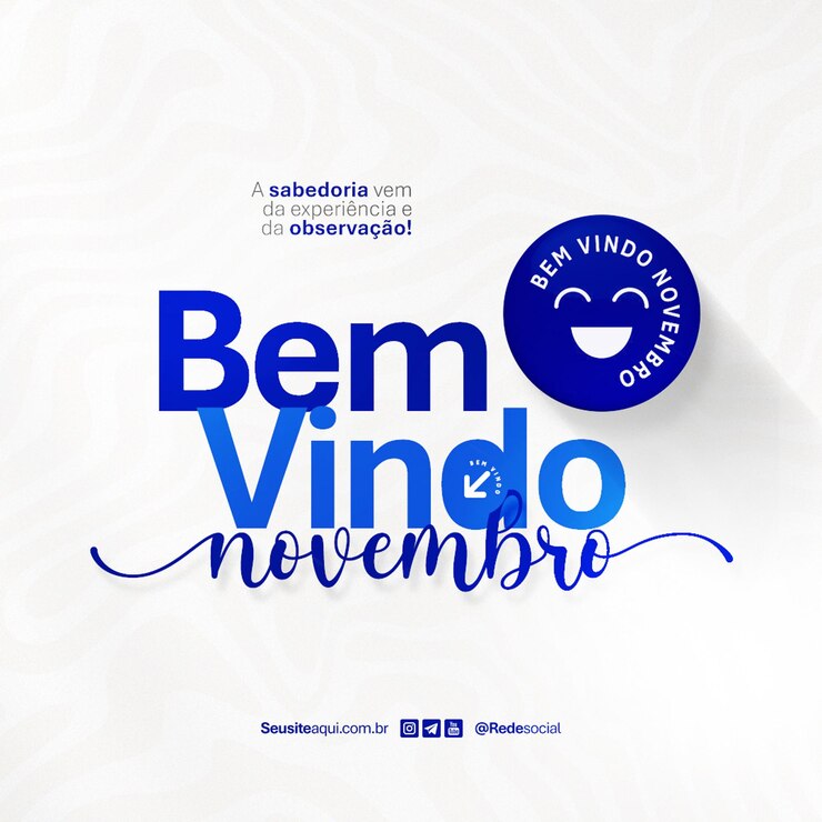 PSD bienvenido mes de noviembre frases anuncio aviso informe medios sociales editable psd