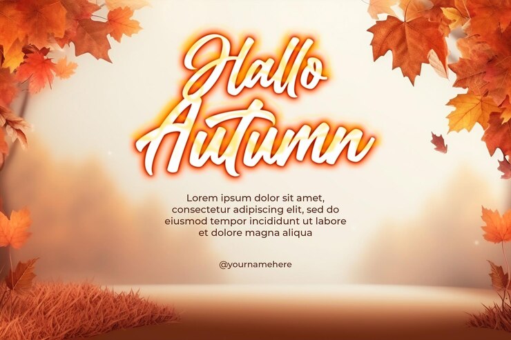 PSD bienvenido otoño fondo diseño de banner