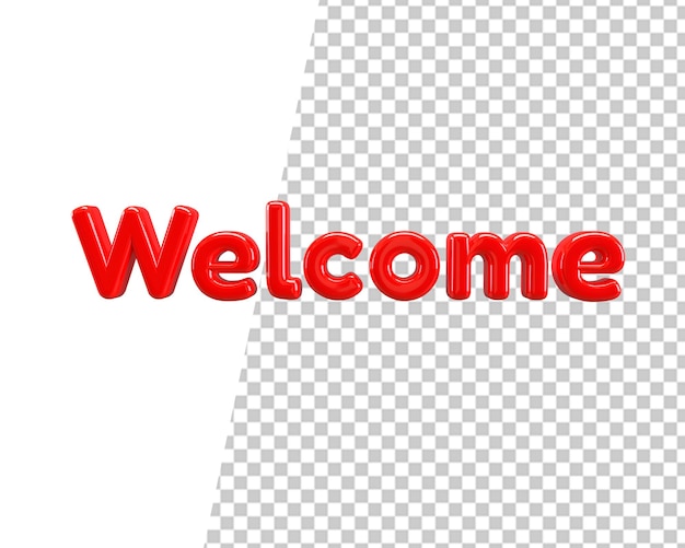 Bienvenue texte rouge rendu 3d