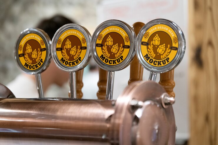 PSD bier-branding-konzept mockup