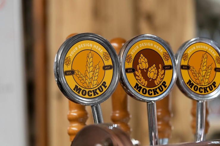 PSD bier-branding-konzept mockup