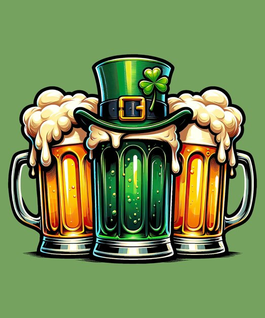 PSD bier st. patrick's day leprechaun männer frauen irische