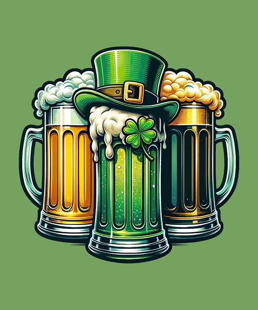 PSD la bière du jour de saint-patrick, le lapin, les hommes, les femmes, les irlandais.