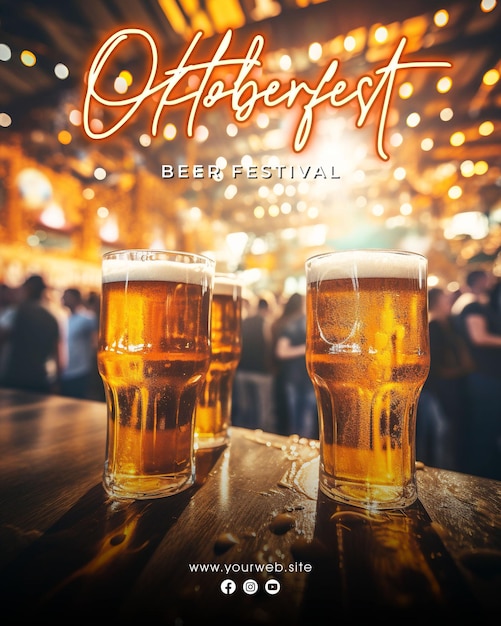 Bierfestival oktoberfest social-media-post-poster-design