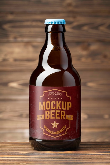 PSD bierflasche mit label-mockup-design