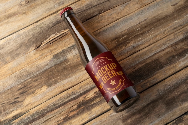 Bierflasche mit label-mockup-design