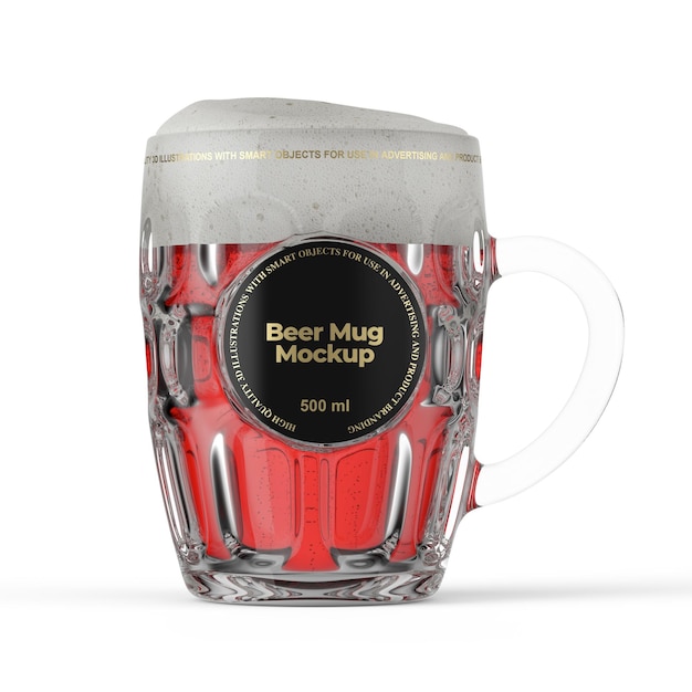 PSD bierglaskrug mockup