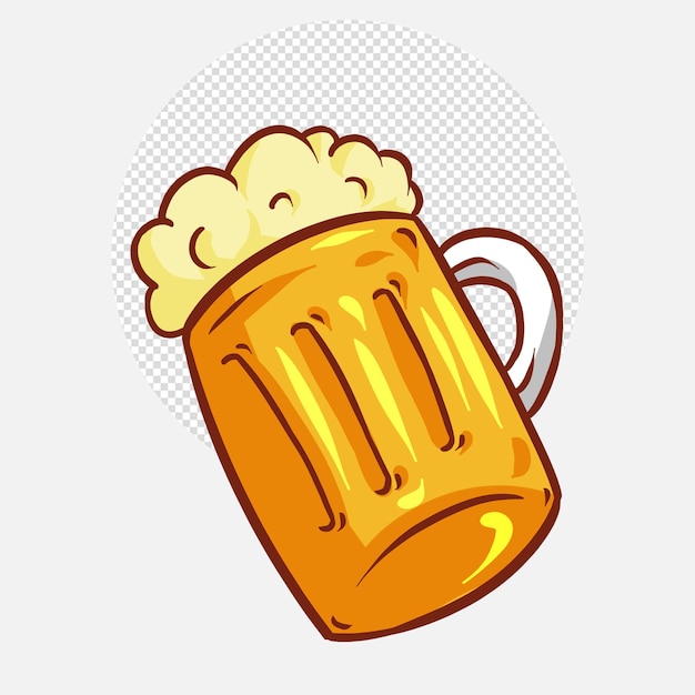 Biervektorillustration lokalisiert auf einem weißen Hintergrund