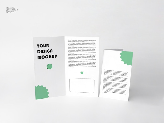 bifold brochure or invitation mockup