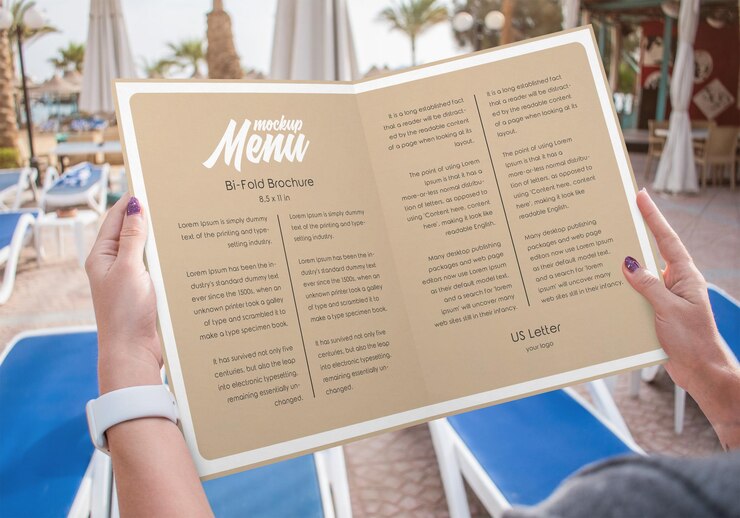 BiFold Brochure Restaurant Menu Mockup