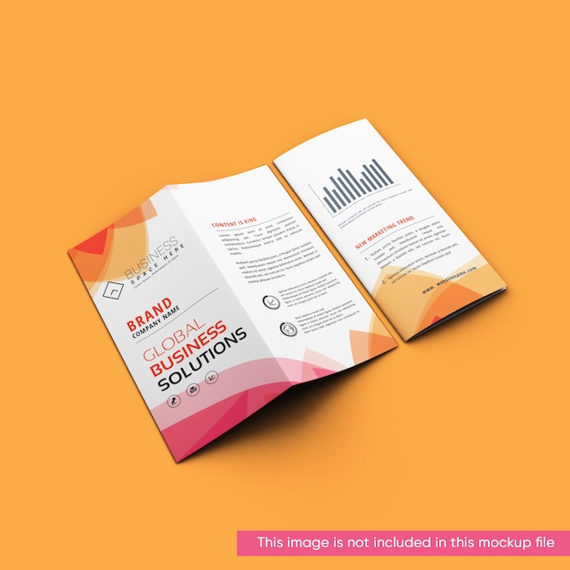 Bifold Flyer Folheto Mockup Isolado