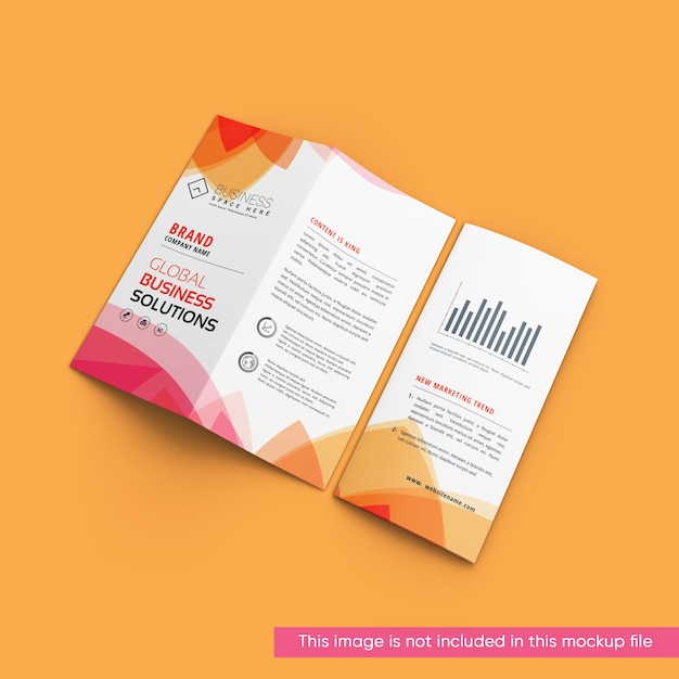 Bifold Flyer Folheto Mockup Isolado