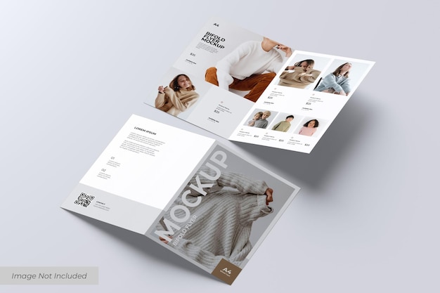Bifold-Flyer-Mockup im Hochformat
