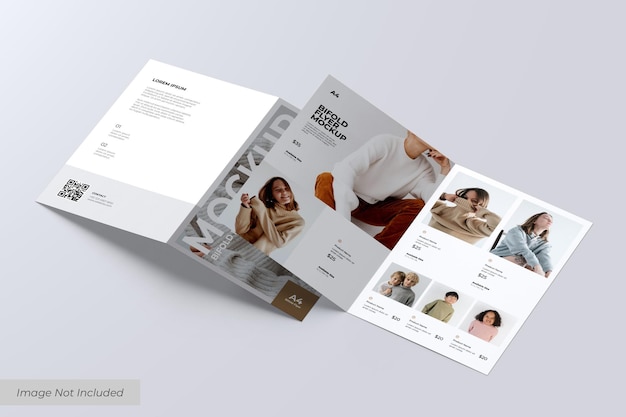 Bifold-Flyer-Mockup im Hochformat