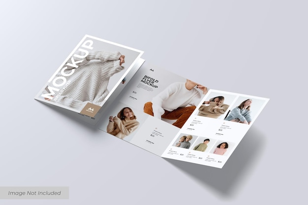 Bifold-Flyer-Mockup im Hochformat