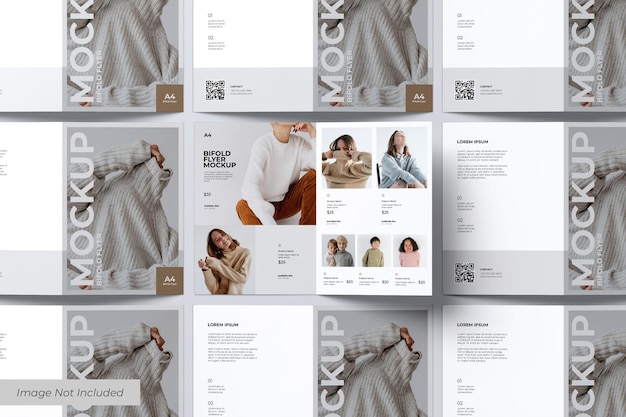 Bifold-Flyer-Mockup im Hochformat