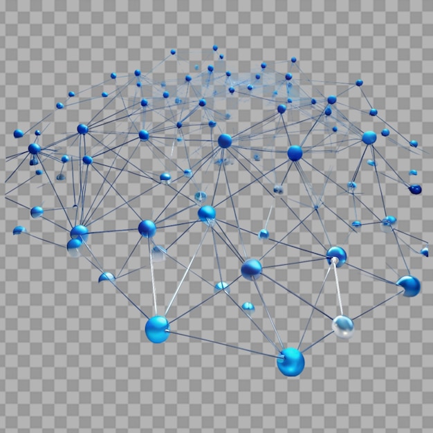 big data network connectivity structure isolated on transparent background