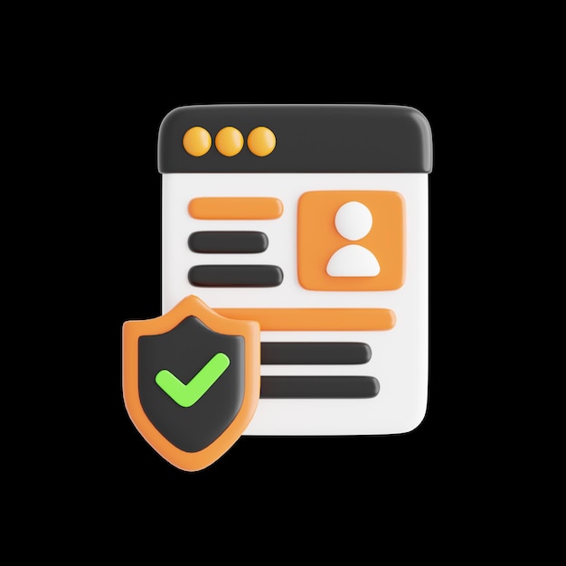 big data secure personal data 3d icon png template
