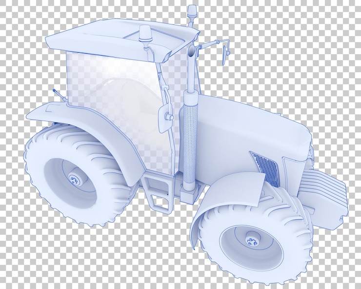 PSD big farming vehicle on transparent background 3d rendering illustration