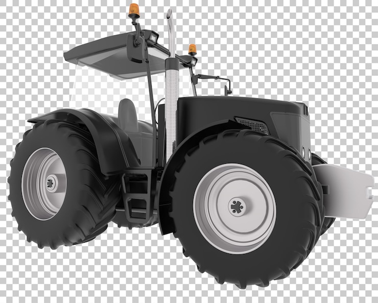 PSD big farming vehicle on transparent background 3d rendering illustration