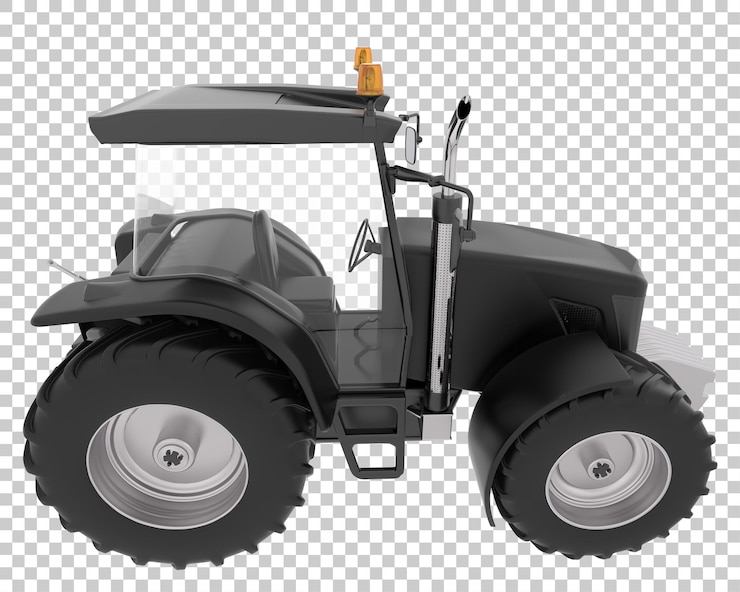 PSD big farming vehicle on transparent background 3d rendering illustration