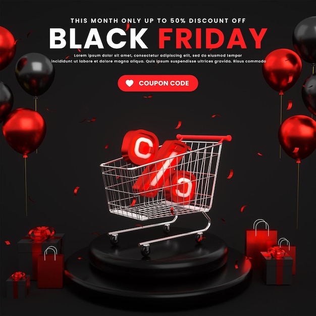Big mega flash super black friday venda banner de postagem de mídia social para promoção de oferta especial