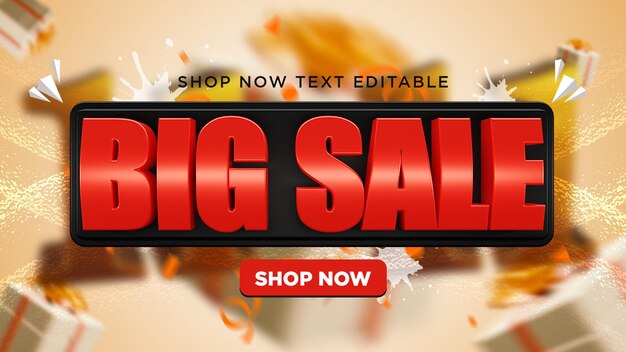 PSD big sale 3d banner premium psd