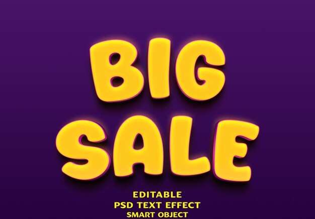 big sale 3d text effect design