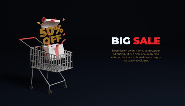 Big sale banner modell online-shopping