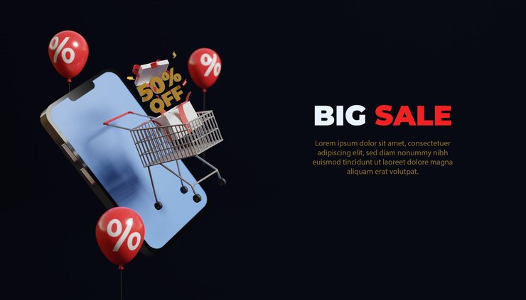PSD big sale banner modell online-shopping