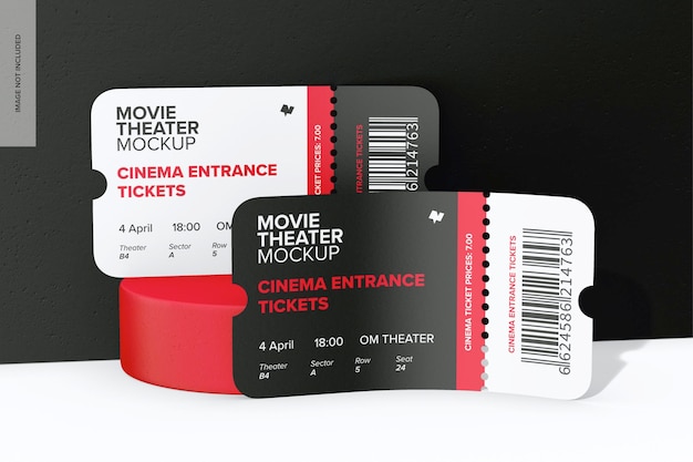 Biglietti d'ingresso al cinema Mockup vista frontale