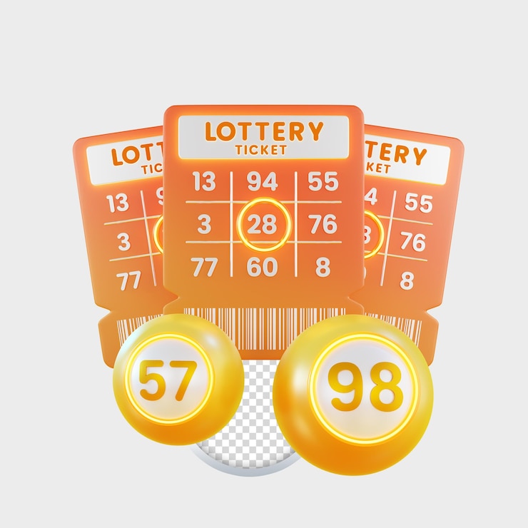 PSD biglietti della lotteria e palle gialle da bingo con numeri casuali