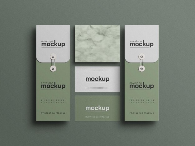 Biglietto da visita con busta mockup