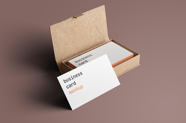Biglietto da visita con scatola mockup