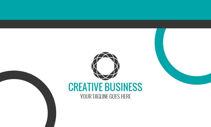 PSD biglietto da visita creativo con logo geometrico e accenti teal