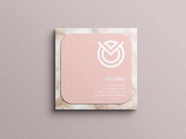 Biglietto da visita Square Round Corner Mockup