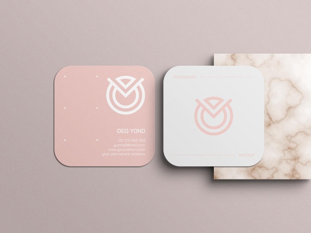 Biglietto da visita Square Round Corner Mockup