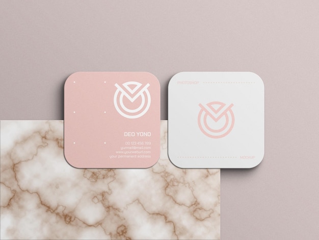Biglietto da visita Square Round Corner Mockup