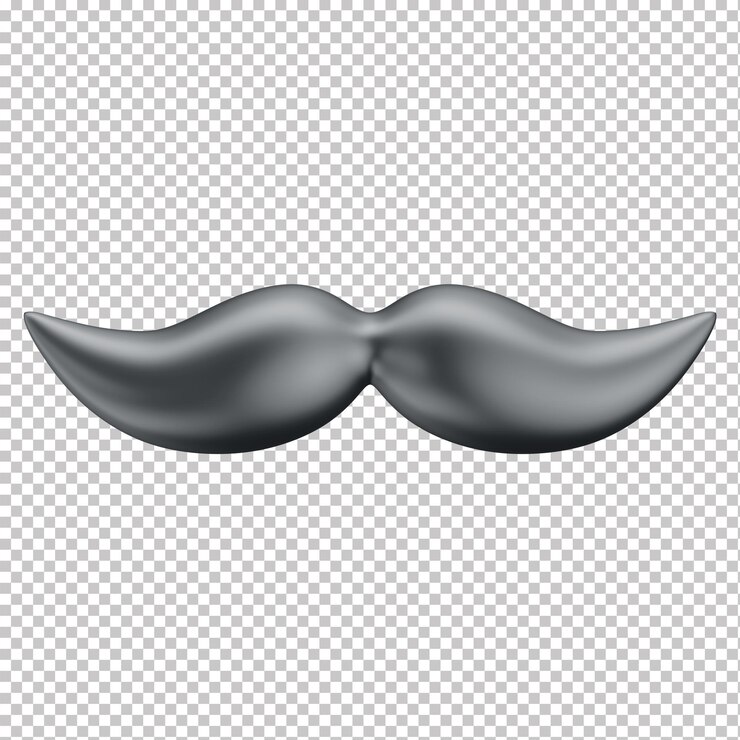PSD bigode de ícone de bigode 3d para composição do dia dos pais com fundo transparente