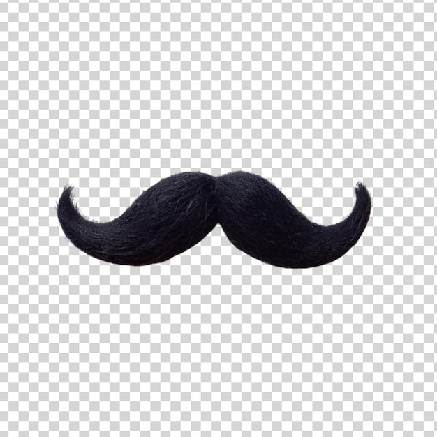 PSD bigode preto isolado em fundo transparente