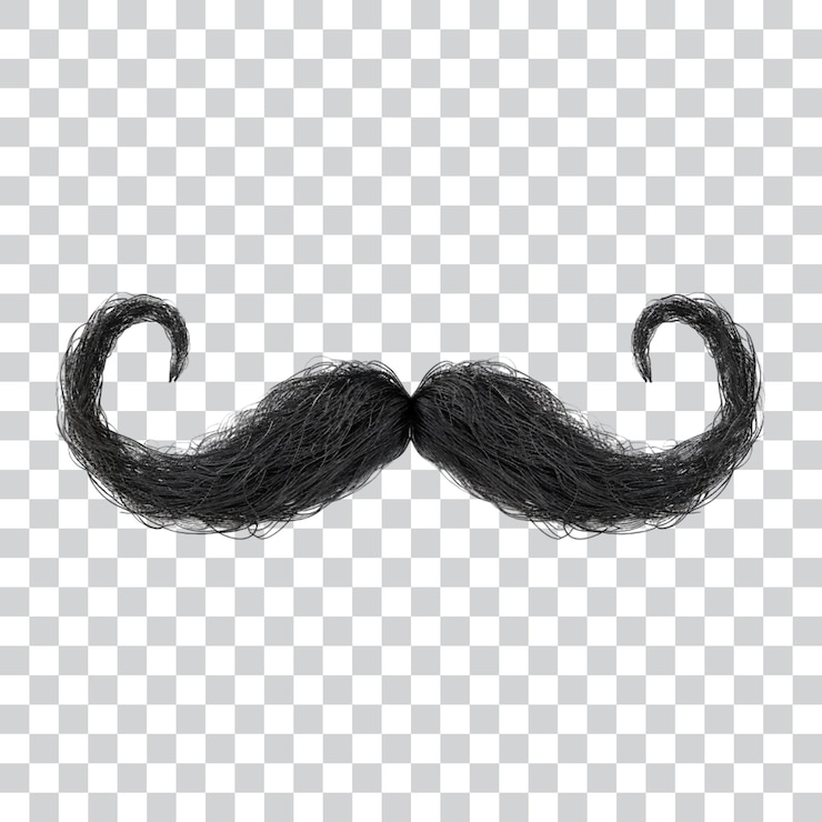 PSD un bigote aislado en un fondo transparente
