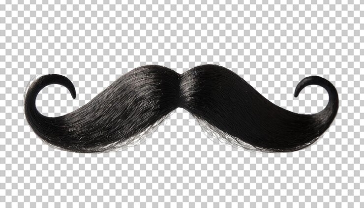 PSD el bigote aislado sobre un fondo transparente.