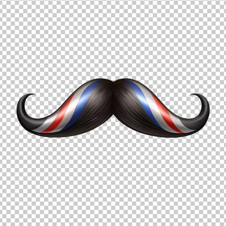 PSD bigote negro transparente disponible