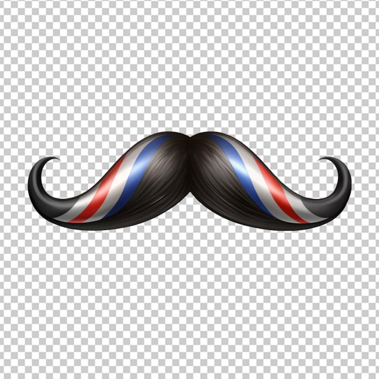 PSD bigote negro transparente disponible