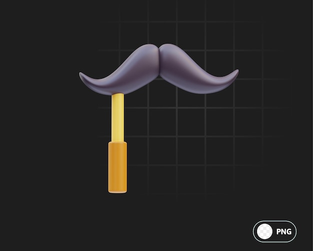bigote padre día 3d ilustración